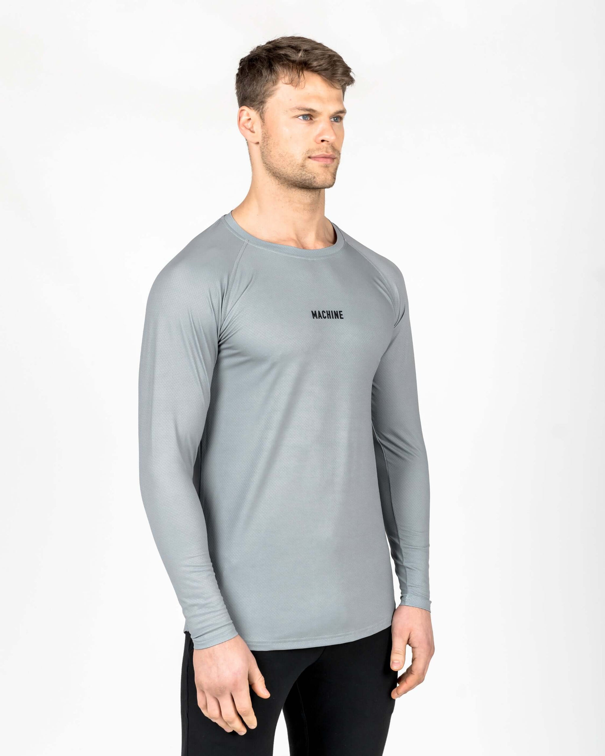 D.HYGEN Damage Patch Zip Open High Gauge Long Sleeve T-Shirt