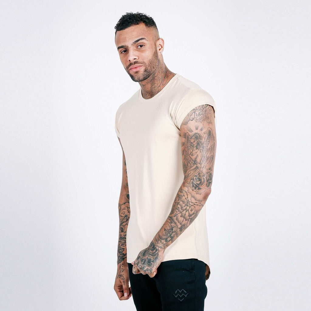 Flow Capped Sleeve T-Shirt (Off White) - Machine Fitness