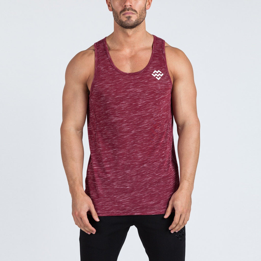 V2 Futura Small Logo Branded Tank (Burgundy/White Slub) - Machine Fitness